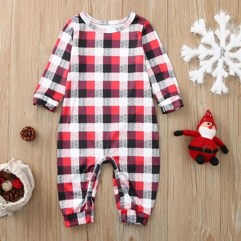 Christmas Family Matching Pajamas Set Deer Adult Kid Family Matching Clothes Top+Pants Xmas Sleepwear Pj's Set Baby Romper