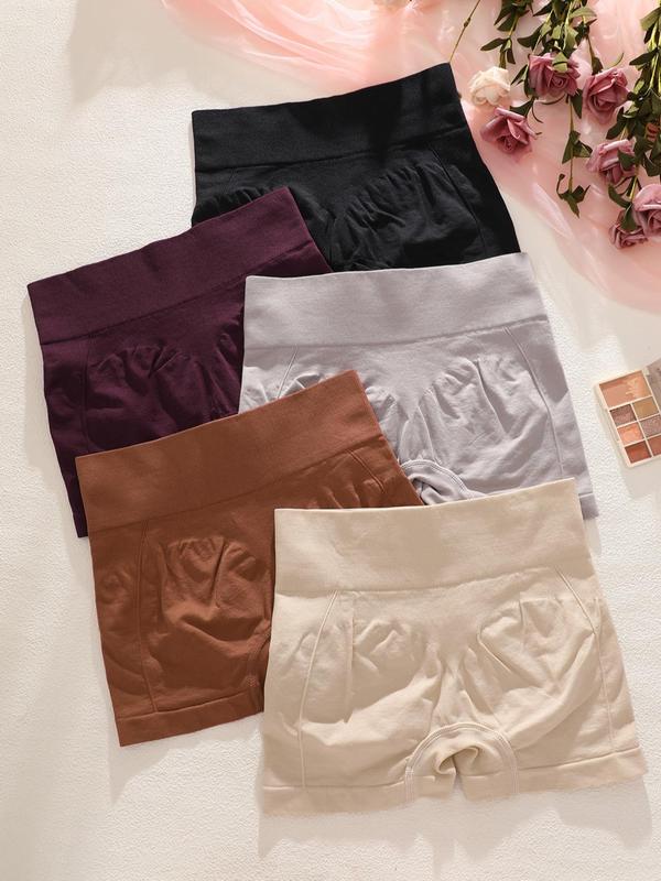 Women's Solid Color Seamless Boyshorts, Soft Comfy Breathable Panty for Daily Wear, Underwear for All Seasons