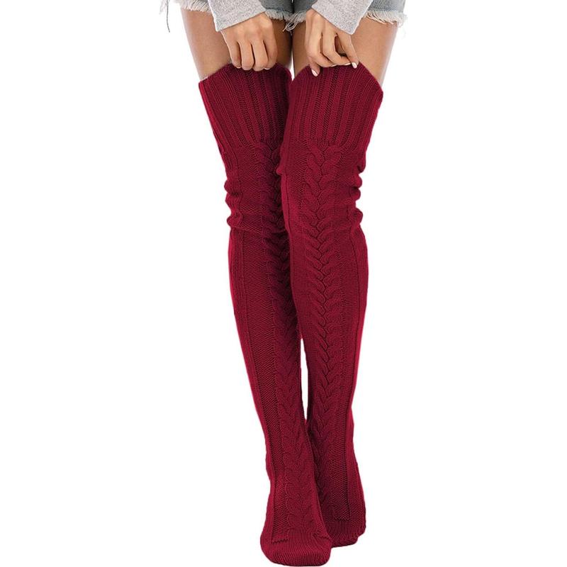 Women's  Knit Thigh High Socks Over the  Sock Extra Long Leg Warmers