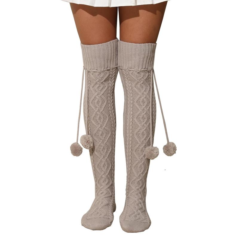 Women's Socks Thigh High Socks Extra Long Cable Knit Over the Knee Socks Knee High Boot Stockings Leg Warmers Socks Clothing Fashion