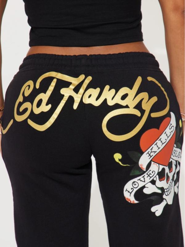 Love Kills Ed Hardy Pant - Black