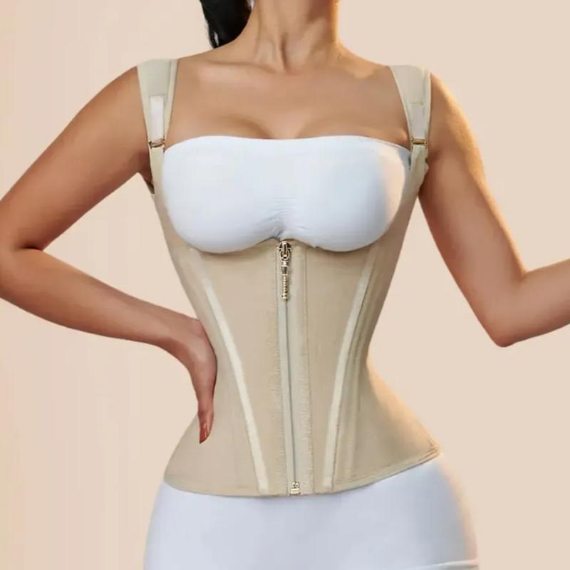 Curvyfaja Tummy Control Zipper Shaper Comfort Fajas Back to School Summer Shapewear Women's Adjustable Waist Womenswear Comfortable shapewear top