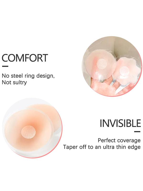 Women's 1 Pair Solid Color Invisible Nipple Cover, Silicone Nipple Cover for Daily Wear, Lingerie Accessories For All Seasons