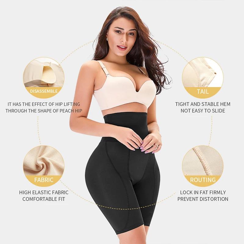 Women's Padded Seamless Butt Hip Enhancer Panties Boy Shorts High Waist Underbriefs Sexy Buttocs Corset Tummy Cotrol Booty Lift