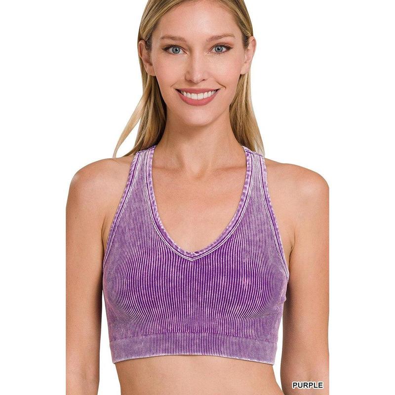 Lucy Ribbed Racerback Cropped Tank