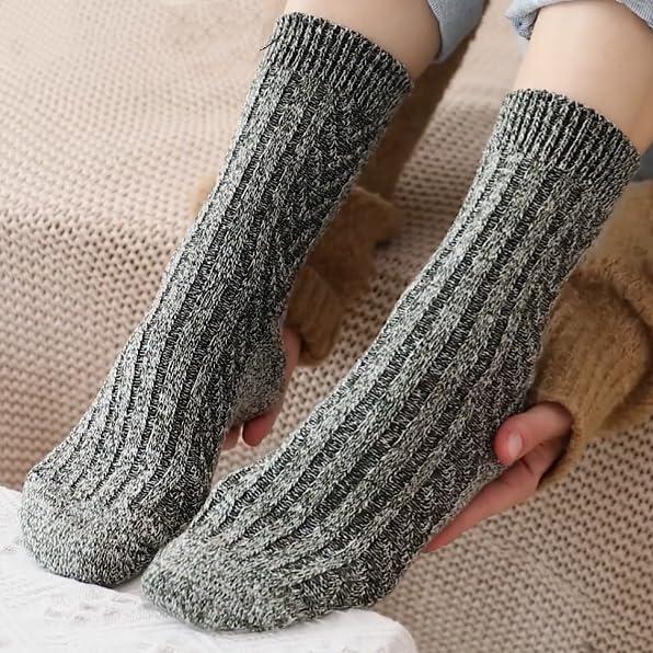 Pack of 5 Womens Wool Socks Winter Warm Thick Knit Soft Vintage Casual Crew Boot Socks Gifts