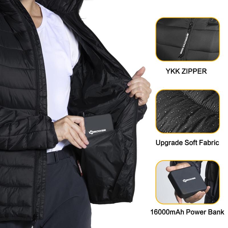 ANTARCTICA GEAR Heated Jacket Lightweight Heating Jackets with 12V 5A Power Bank, 6 Areas Winter Coat