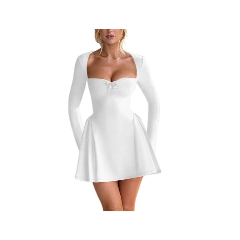 Women's Christmas Dresses Sexy Low Cut Long Sleeve A-line Mini Dresses Corset Slim Sexy Sleeveless Princess Dresses  Holiday Party Flowy Short Dresses