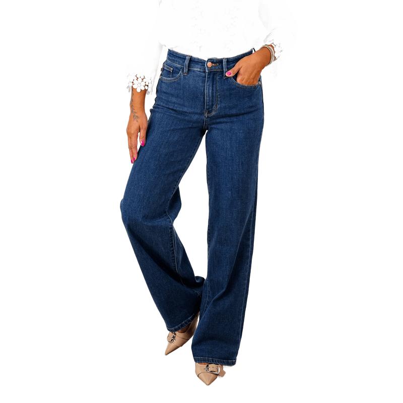 Judy Blue High Rise Medium Wash Vintage Wide Leg Jeans