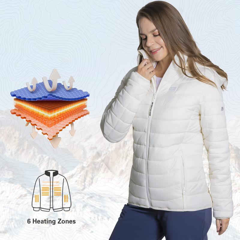 ANTARCTICA GEAR Heated Jacket Lightweight Heating Jackets with 12V 5A Power Bank, 6 Areas Winter Coat