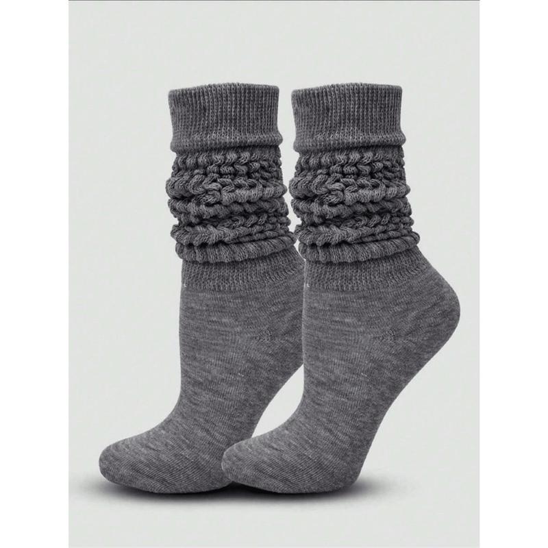 5pairs Slouch Socks Women's Soft Knitted Boot Socks Solid Color Compression Socks Bubble Socks Crew Socks