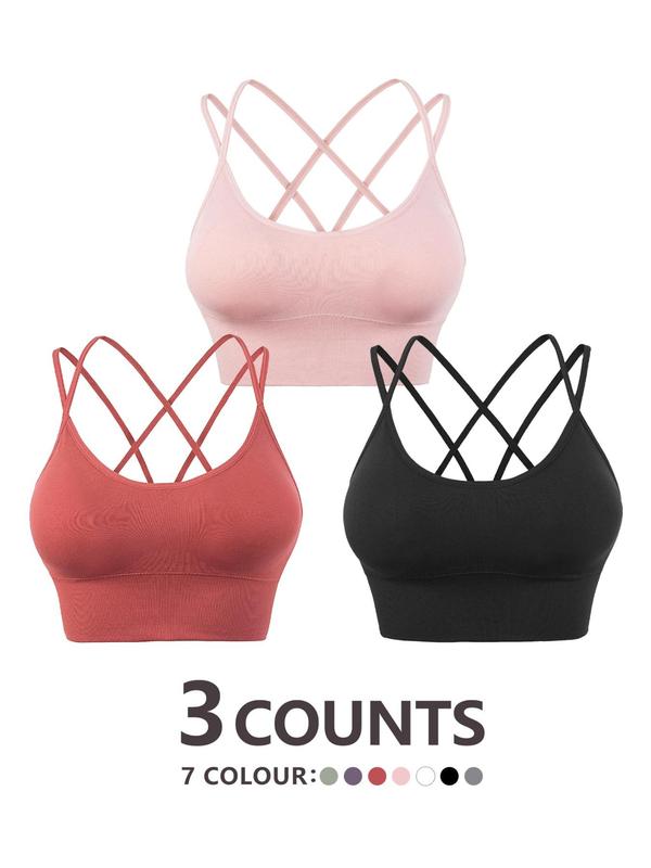 Women's Solid Criss Cross Backless Bra, Soft  Bralette, Comfortable Breathable Wireless Bras for Women, Lingerie for Women, Lingerie for All Seasons, Summer Wear 2024, Fall Wear, Fallfreshness