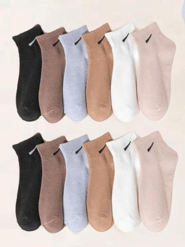 Women's Solid Low Cut Socks, Casual Comfortable Breathable Socks for Daily Wear, Multipack Knit Socks for All Seasons