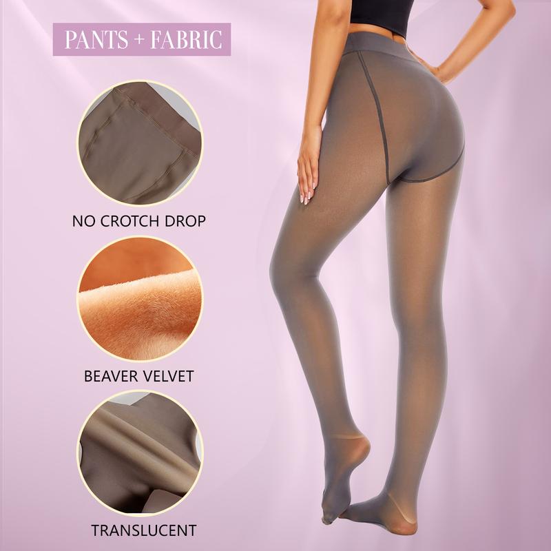 THE ORIGINAL! 3 SHADES • SIZE XS - 2XL • MAGIC FLEECE LINED LEGGINGS • CLOSED FOOT (LOOKS LIKE PANTYHOSE) Winter Comfort Fleece Tights Available in Plus Size and Brown Fur