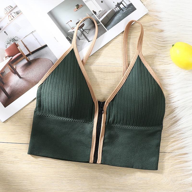 6Pcs Elegant Seamless Ribbed Wireless Cami Bralette - Comfy Push Up, Medium Support, Strapless, Polyester Lining, Machine Washable - Perfect for Adult Womens Lingerie & Underwear Fabric Womenswear Lady Comfort