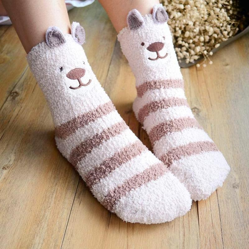 Fuzzy Socks for Women Teen Girls - Fluffy Socks Warm Winter Cozy Animal Socks