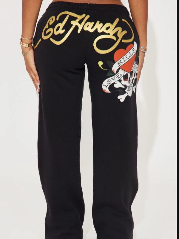 Love Kills Ed Hardy Pant - Black