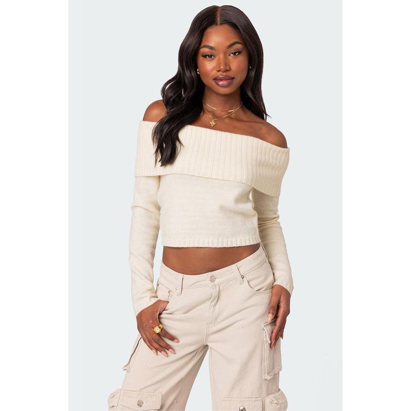 Tamara Fold Over Knit Top