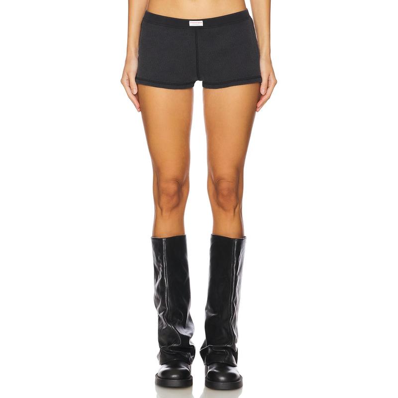 Alexander Wang Waffle Shorts in Washed Black