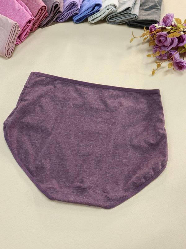  Solid Color Panties, Breathable Comfortable Knicker for Daily Wear, Women's Underwear for All Seasons