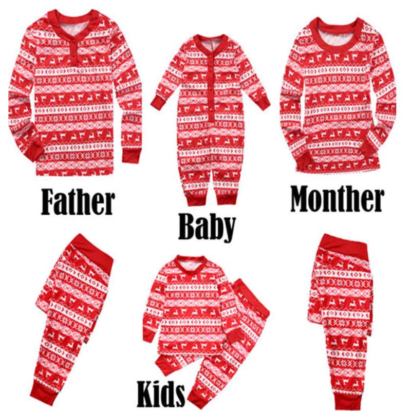 Red Matching Christmas Pajamas For Family, Cute Patterns Family Collection Sleepwear, Christmas Sleepwear Nightwear Long Pajamas