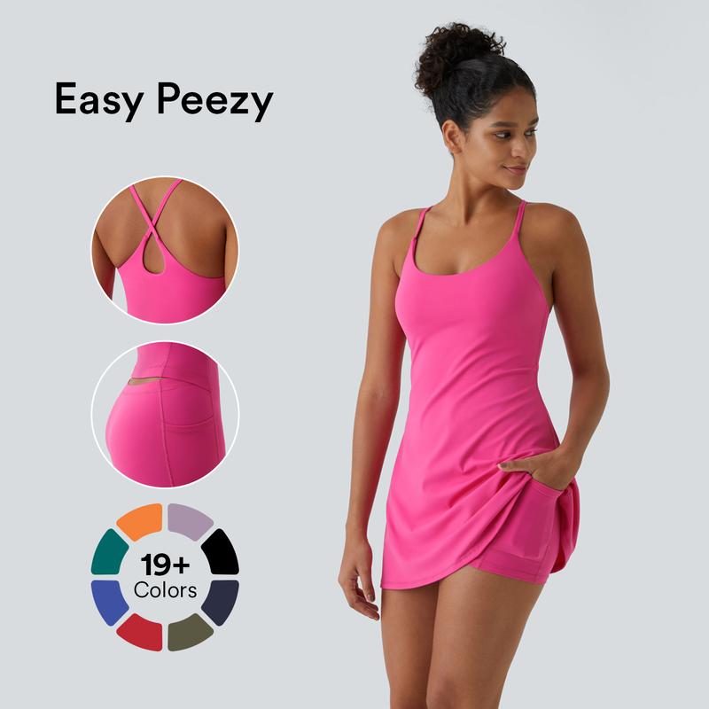 Halara Softlyzero Plush Backless Active Dress-Easy Peezy Edition Casual Fabric