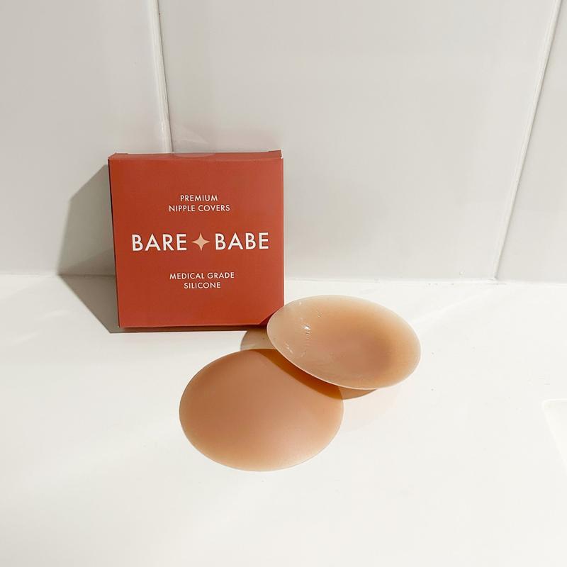 Bare Babe Non-Adhesive Nipple Covers - Seamless, No Show Coverage that's More Comfortable than a Bra - Reusable Nipple Pasties for Women - Premium Hypoallergenic Medical-Grade Silicone - Waterproof - Durable and Skin-Friendly - 4 Shades - 2 sizes