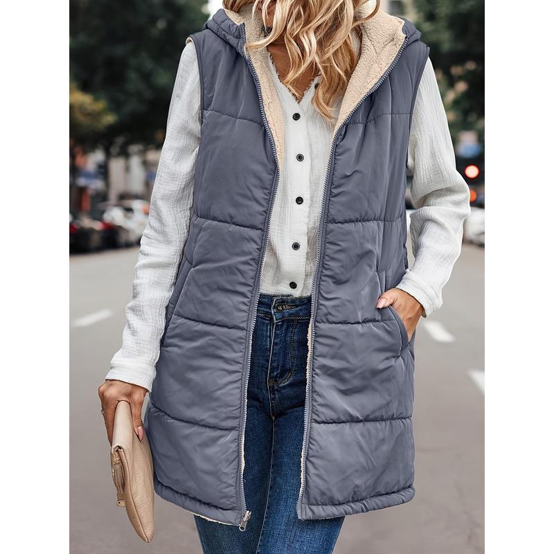 2024 plus Size Hooded Warm Vest Jacket, Autumn and Winter Leisure Sleeveless Coat, Women's plus Size Clothing Dandy