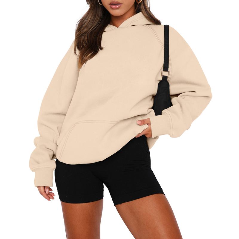 StunShow Women Pullover Hoodies Kangaroo Pocket Sweatshirt Long Sleeve Solid Basic Top