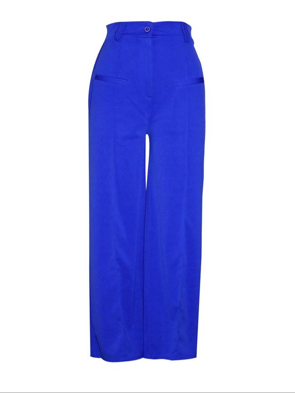 Women's Plain Pocket Wide Leg Pants, Casual Comfy Trousers for Spring & Fall, Women's Bottoms for Daily Wear