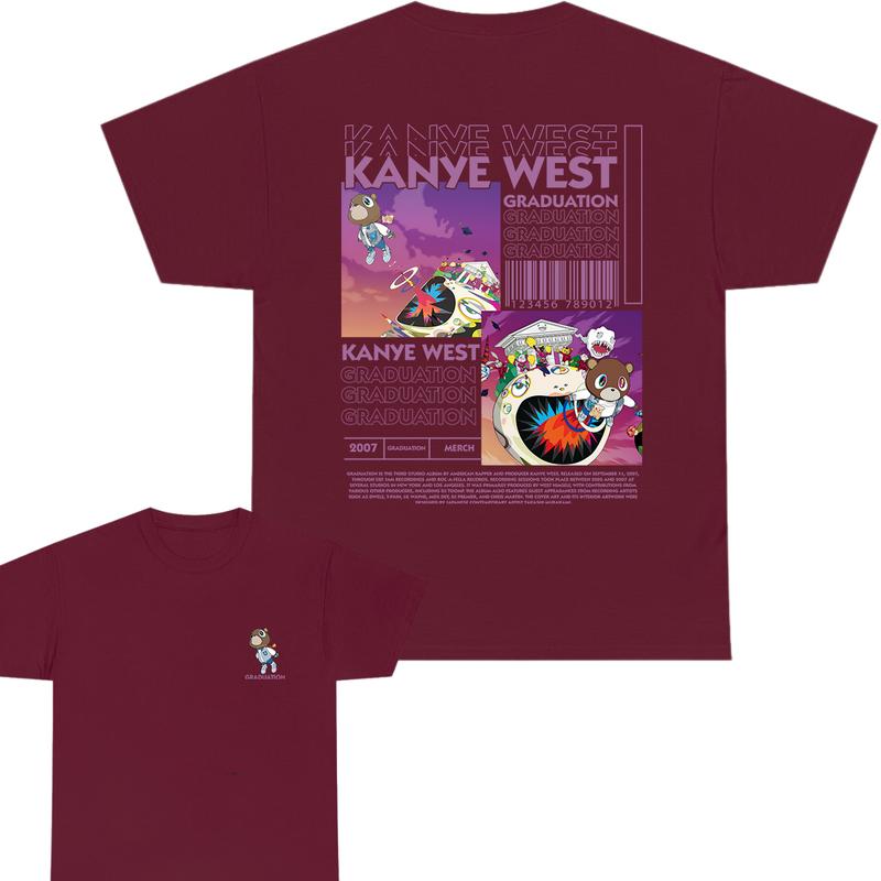 Kanyeee 2 sides Graduation T-Shirt, Full Color, Unisex T-Shirt, For Women, For Men