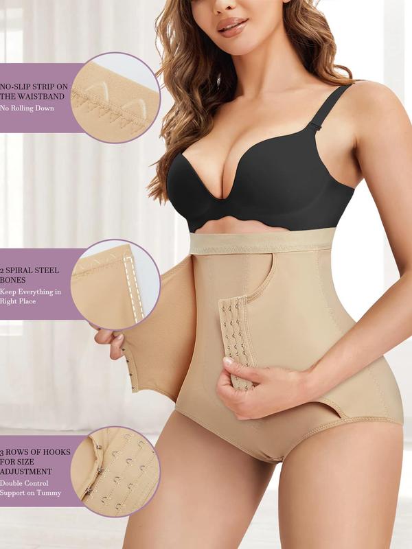 Women's High Waist Adjustable Hook And Eye Buckle Shapewear Knickers, High Stretch Seamless Tummy Control Shaping Panty, Women's Shapewear Bottoms