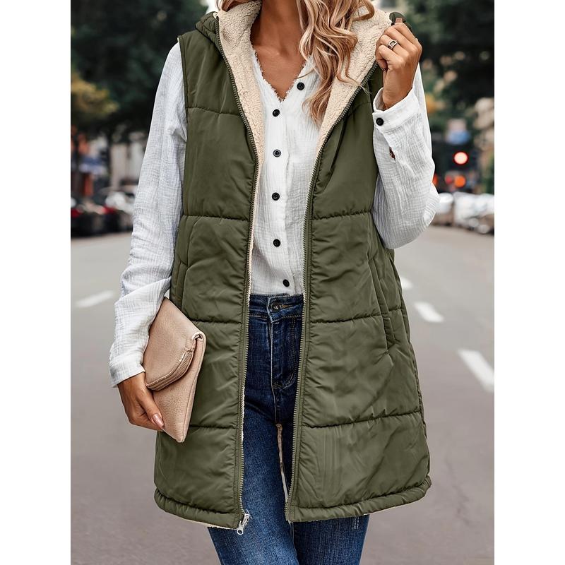 2024 plus Size Hooded Warm Vest Jacket, Autumn and Winter Leisure Sleeveless Coat, Women's plus Size Clothing Dandy