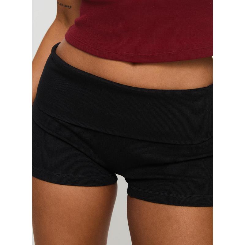 Baseline Low Rise Rib Shorts Black