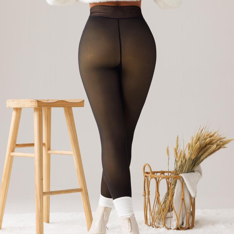 Tournesol Fleece Lined Tights Womenswear Size XS - XXL Thermal Winter Basic Leggings Thick Semi-Transparent Underwear Pantyhose Closed Foot Available in Light Mid Deep Skin Tone fleece lined stocking