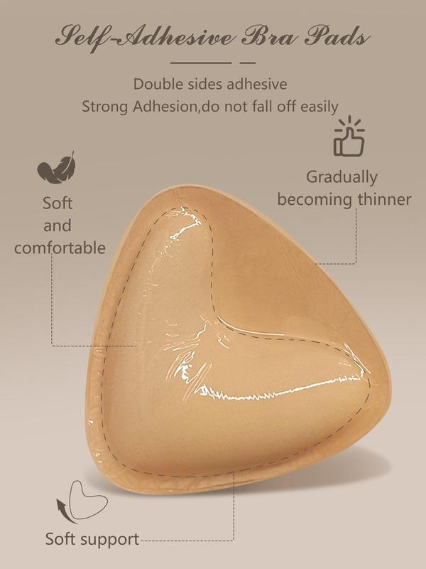 Women's Solid Color Triangle Shaped Silicone Nipple Cover, Breathable Comfortable Reusable Nipple Cover for Daily Wear, Bra Pad, Lingerie Accessories for Women