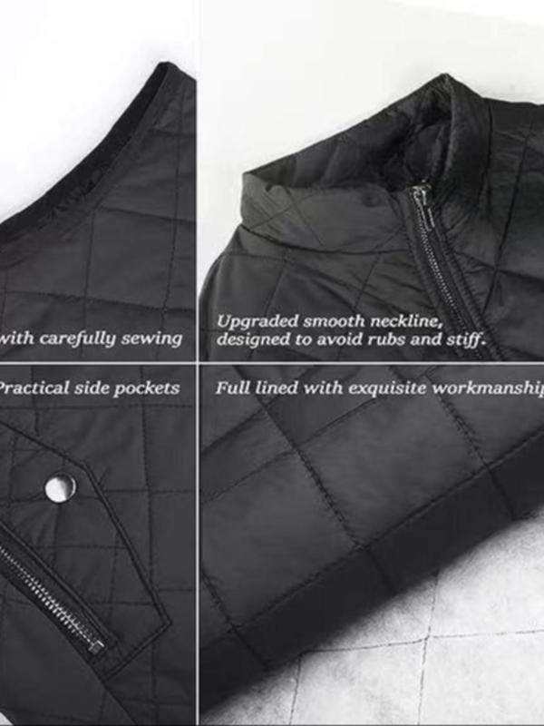 Women's Solid Color  Zip Up Mock Neck Vest Jacket, Casual Pocket Sleeveless Outerwear for Fall & Winter, Ladies Clothes for Daily Wear