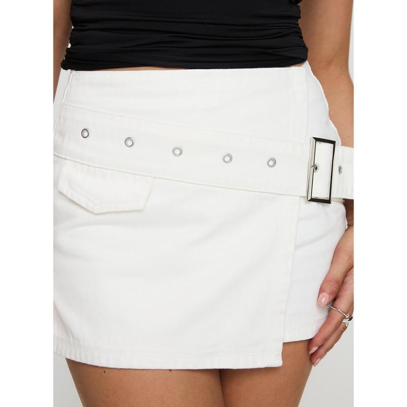 Havenwood Mini Skirt White Denim