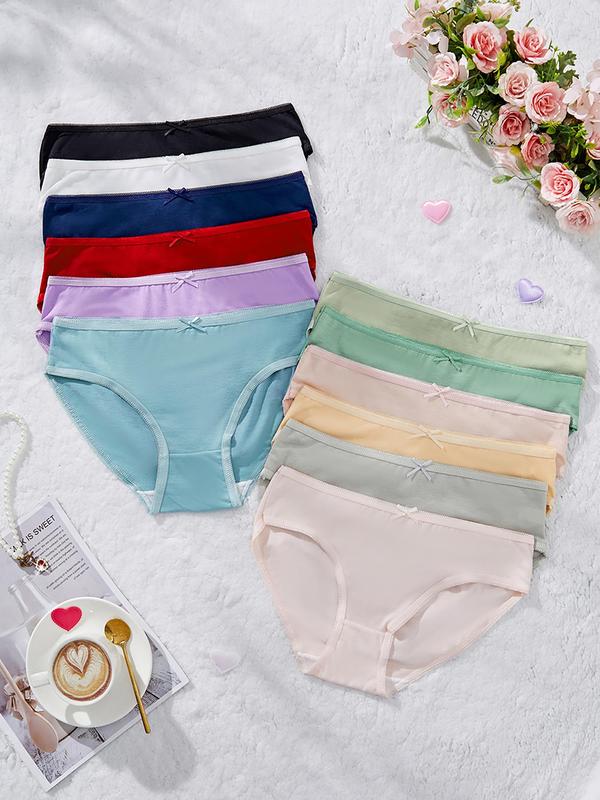 Women's Solid Color Panty, Breathable Comfortable Seamless Knicker for Daily Wear, Women's Underwear for All Seasons