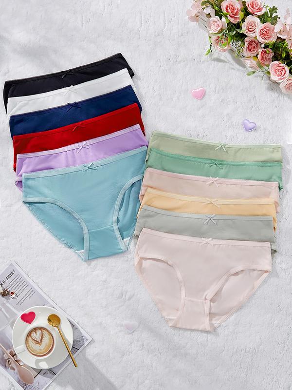 Women's Solid Color Panty, Breathable Comfortable Seamless Knicker for Daily Wear, Women's Underwear for All Seasons