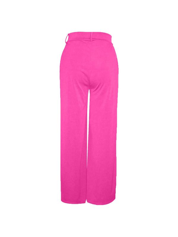 Women's Plain Pocket Wide Leg Pants, Casual Comfy Trousers for Spring & Fall, Women's Bottoms for Daily Wear