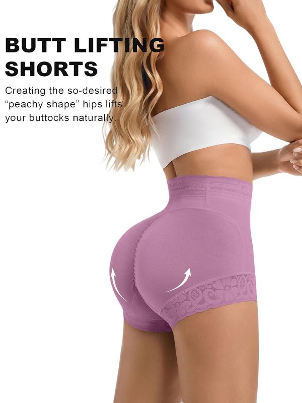 Women's Plain Contrast Lace High Waist Compression Shapewear Shorts, Fall Wear, Fallfreshness Waist Trainer Women, Fall Wear 2024, Comfy Tummy Control Butt Lift Shapewear Panties, Body Shapewear, Ladies Sexy Shapewear Bottoms, Black Girl Wear