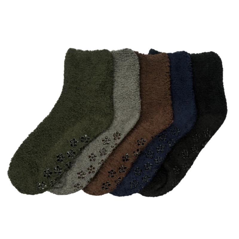 6 Pairs Non Slip Plush Slipper Socks Fuzzy with Grippers No Skid Ripple Warm Soft Cozy Fluffy Winter Home Sleeping Premium Socks Comfy Christmas Gifts