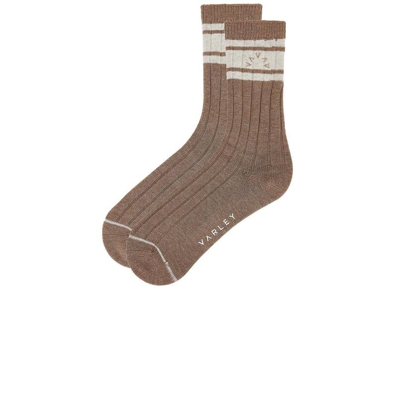 Varley Malissa Plush Wide Rib Sock in Mink Taupe Marl