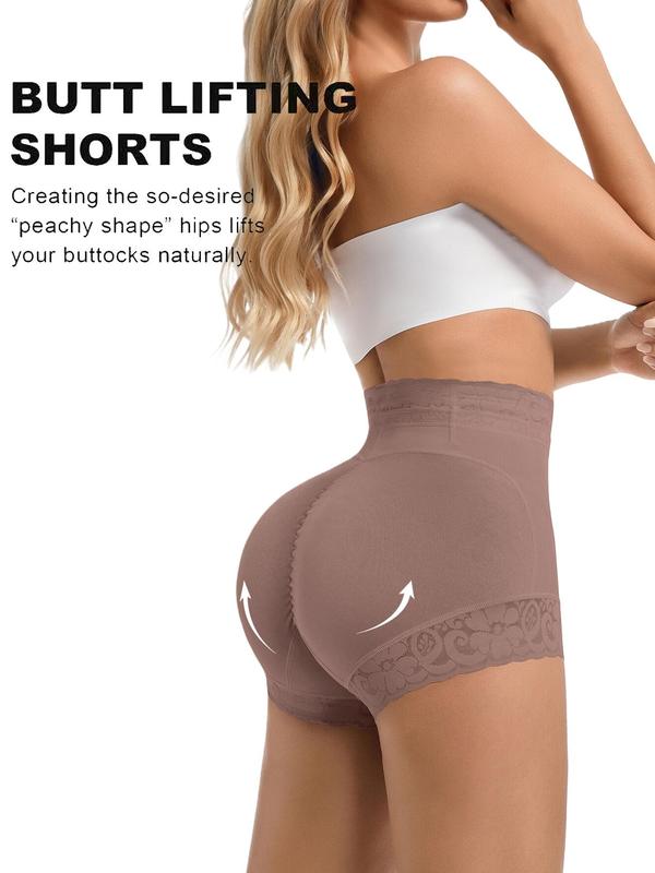 Women's Plain Contrast Lace High Waist Compression Shapewear Shorts, Fall Wear, Fallfreshness Waist Trainer Women, Fall Wear 2024, Comfy Tummy Control Butt Lift Shapewear Panties, Body Shapewear, Ladies Sexy Shapewear Bottoms, Black Girl Wear