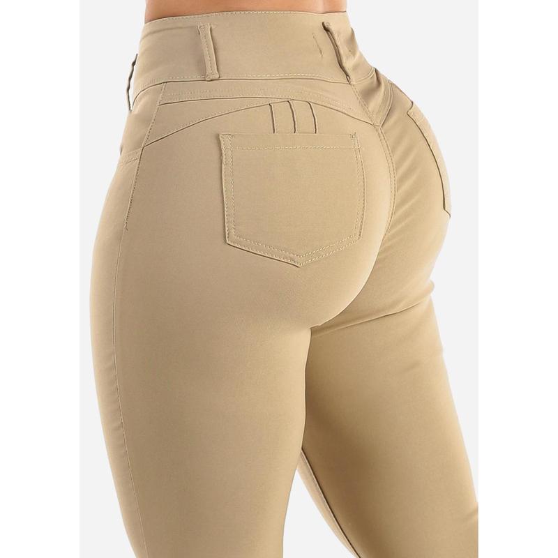 MX JEANS High Waist Butt Lift Levanta Cola Khaki Jeggings