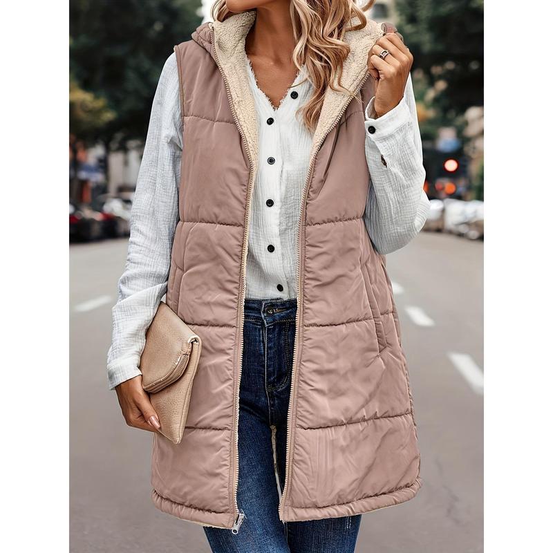 2024 plus Size Hooded Warm Vest Jacket, Autumn and Winter Leisure Sleeveless Coat, Women's plus Size Clothing Dandy