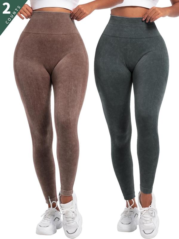 Women's Solid Color Ruched High Waist Leggings, Casual Comfy Warm Skinny Pants for Daily Wear, Ladies Bottoms for All Seasons