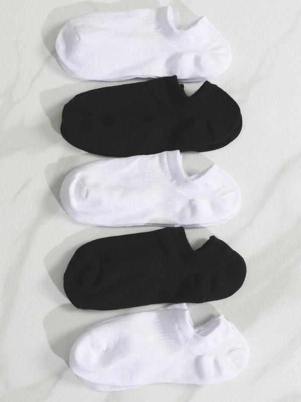 Women's 10 Pairs Solid Invisible Socks, Soft Comfort Minimalist Breathable Low Cut Socks for Lady Daily Wear, Women's Socks & Hosiery for All Seasons, Socks for Women, Casual Womenswear