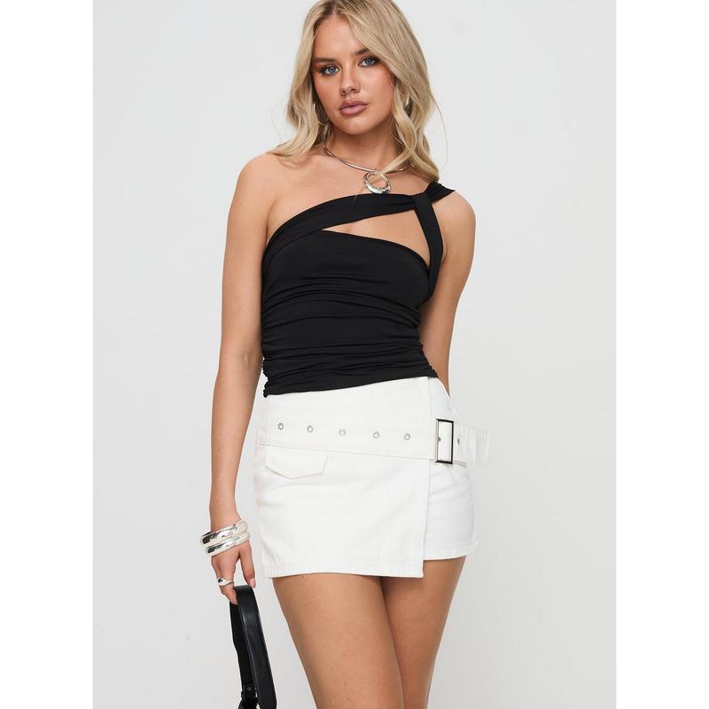 Havenwood Mini Skirt White Denim